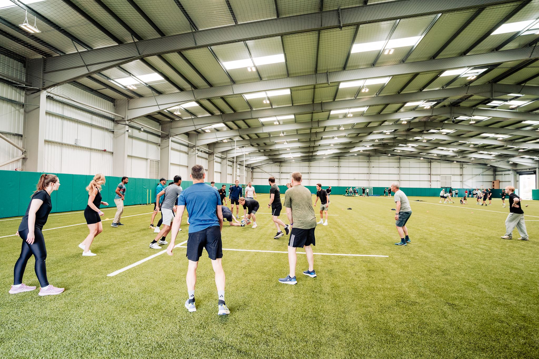 Event goers playing rugby