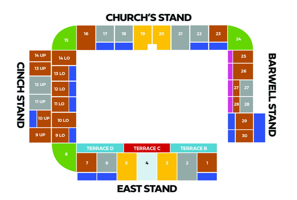 Ticketing blocks at Franklin's Gardens