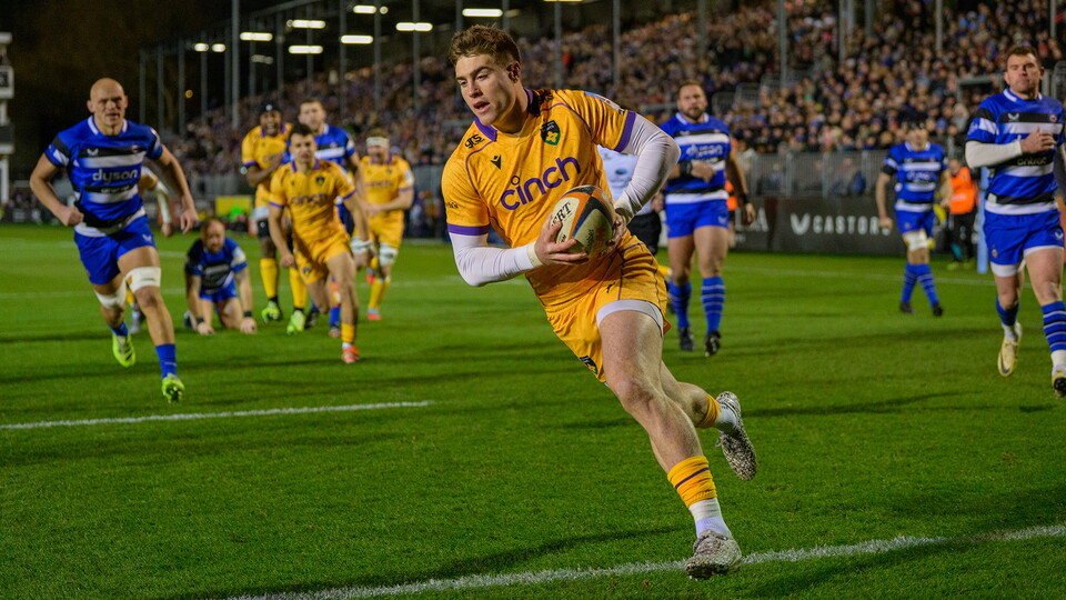 Tommy Freeman of Northampton Saints