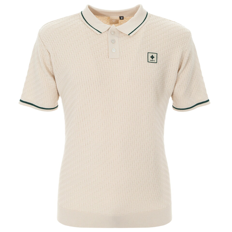herringbone button polo