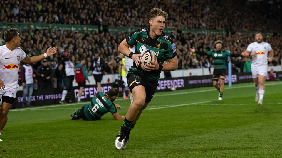 Tommy Freeman of Northampton Saints