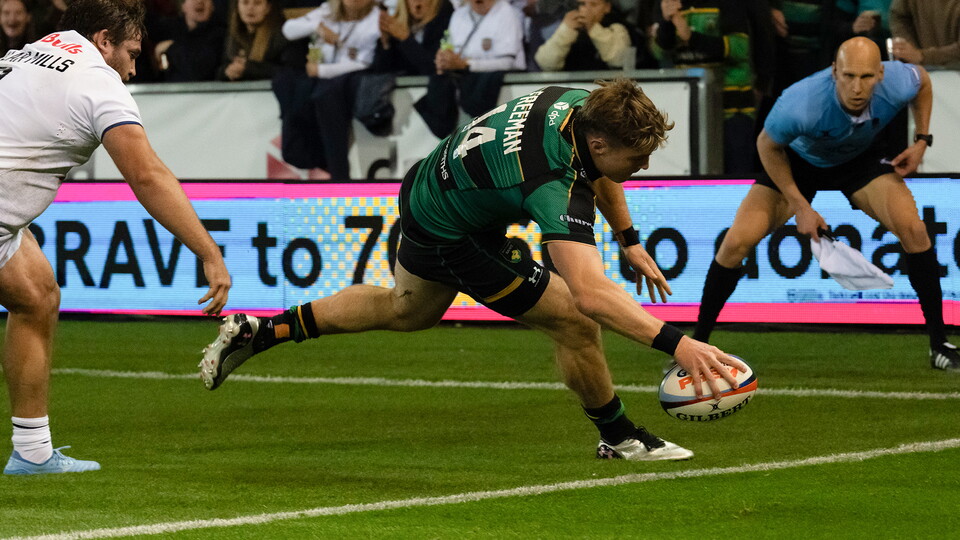 Tommy Freeman of Northampton Saints