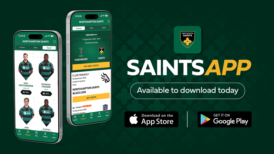 Northampton Saints have launched a new App for iOS and Android