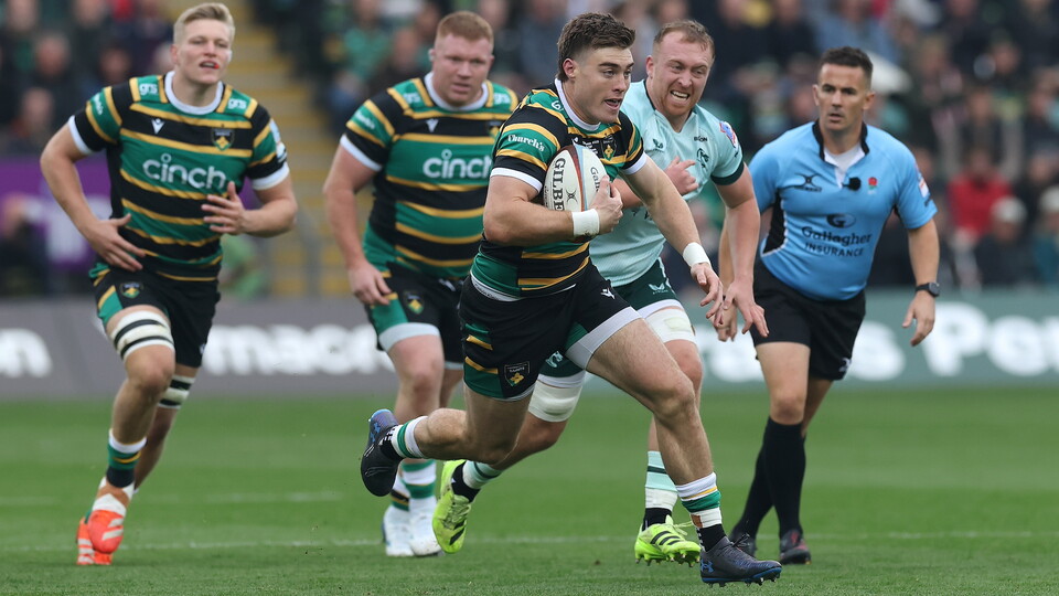 Tommy Freeman of Northampton Saints