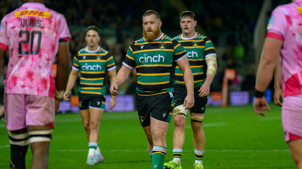 Tom West of Northampton Saints vs Harlequins in the PRC