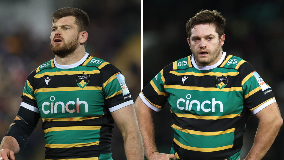 Sam Graham and Elliot Millar Mills of Northampton Saints